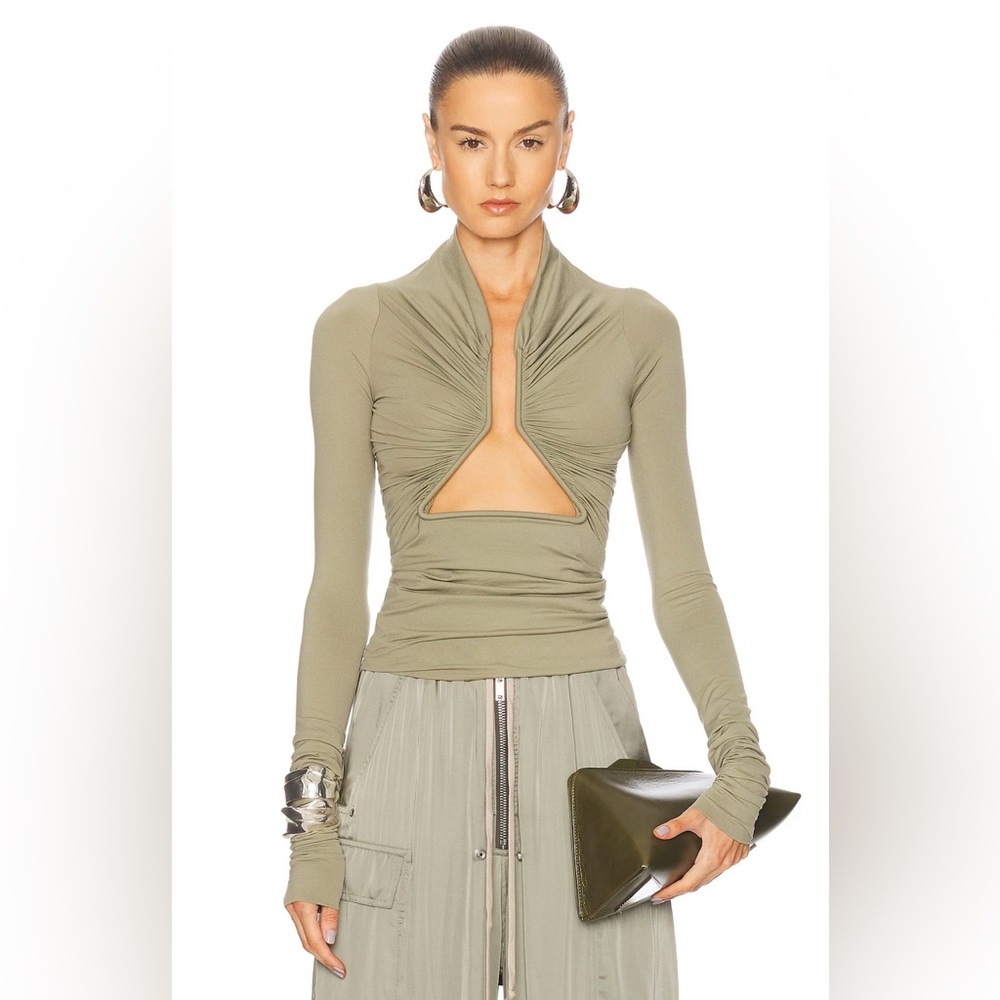 RICK OWENS PRONG TOP CELADON LONG SLEEVE HOLLYWOOD 46